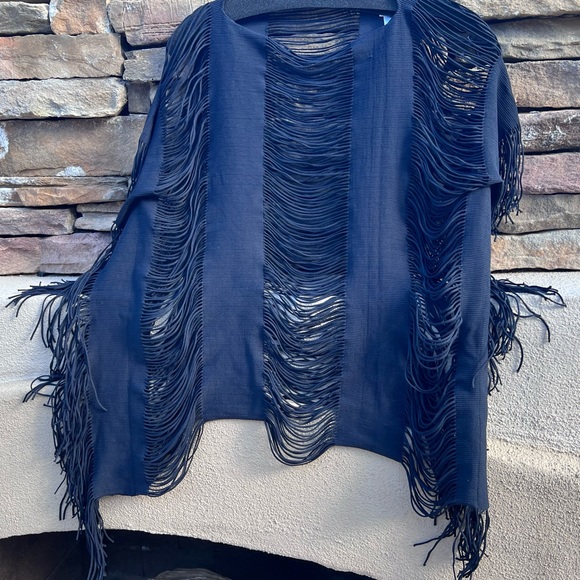 PilyQ Haute Summer black Poncho bathing suit cover up one size - Picture 8 of 15